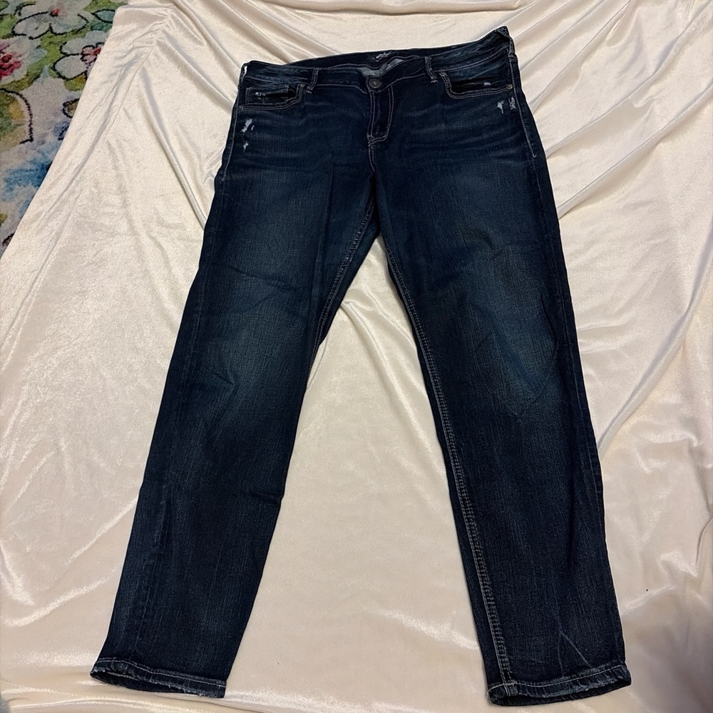 Silver Jeans Women's Dark Indigo Straight Leg Jeans